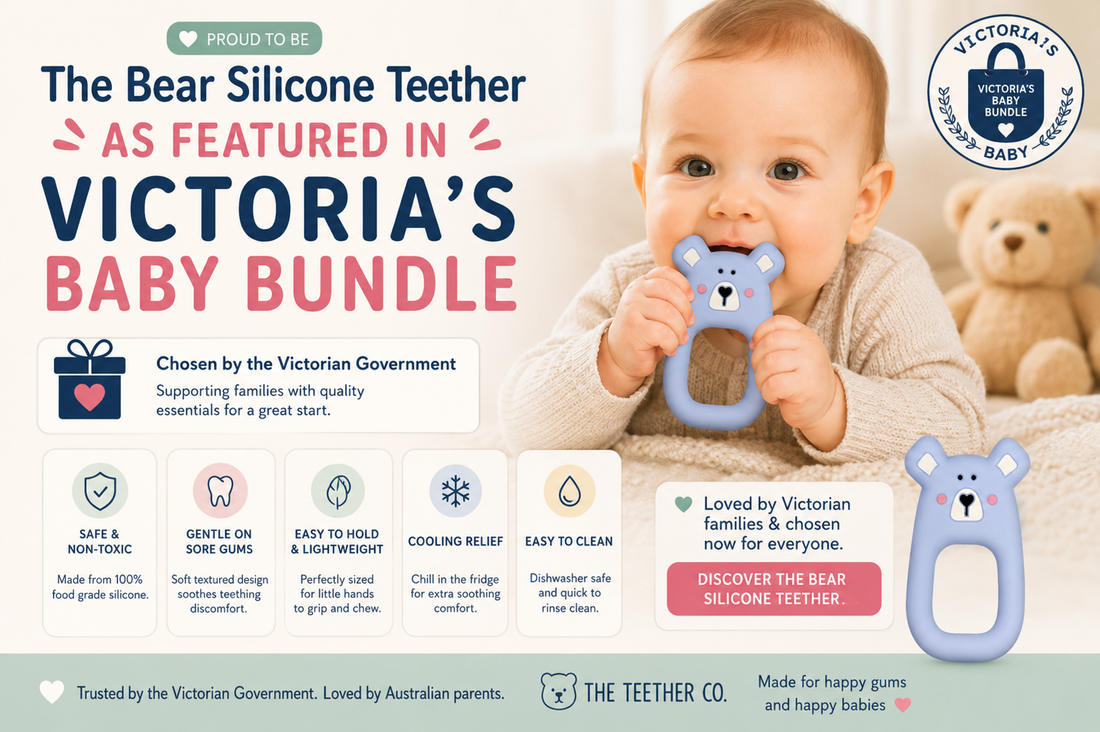 The Bear Silicone Teether as Featured in Victoria’s Baby Bundle