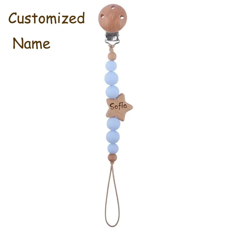 Personalized star pacifier clip