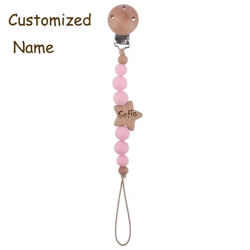 Personalized star pacifier clip