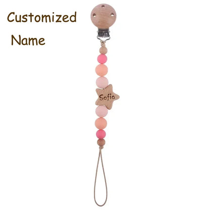 Personalized star pacifier clip