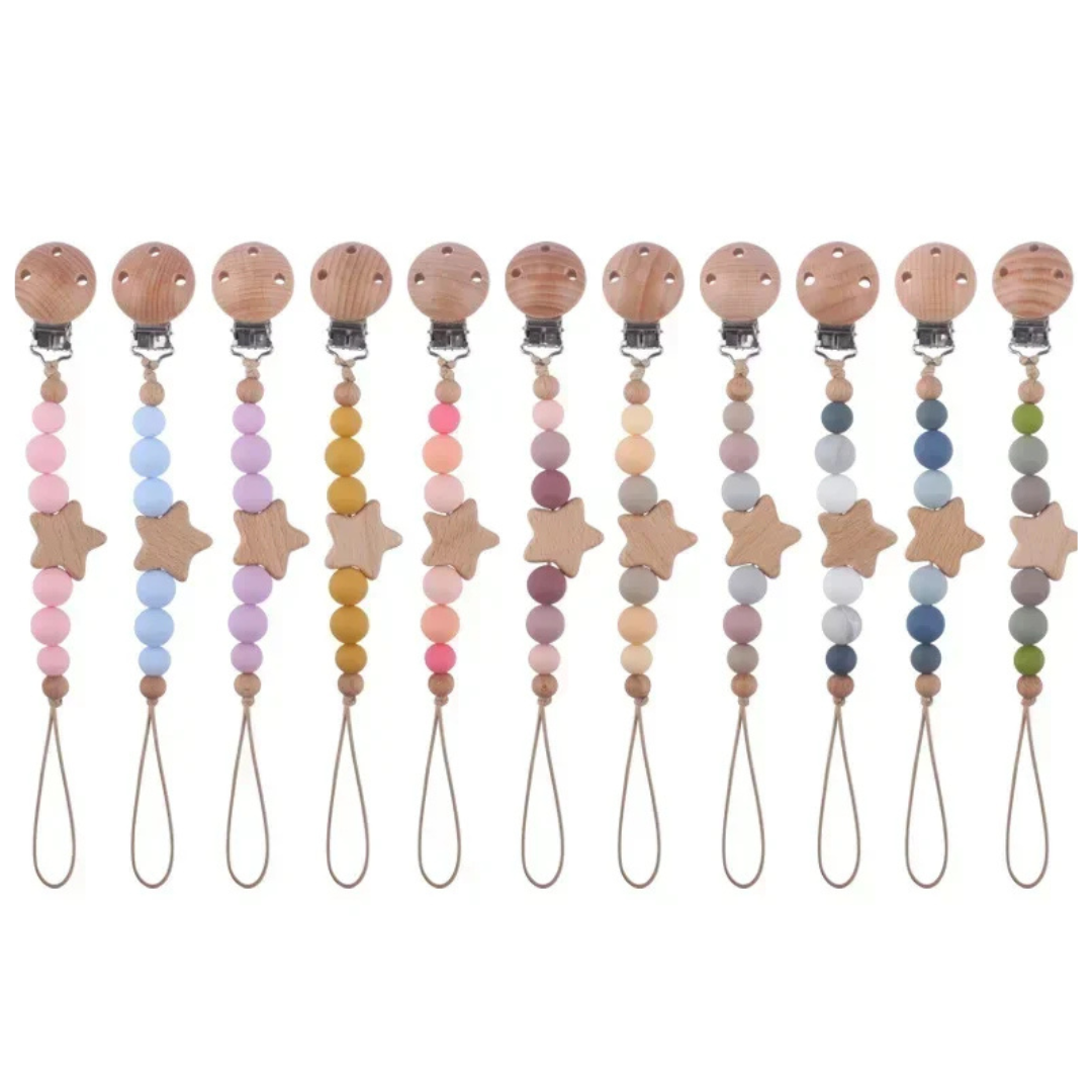 Personalized star pacifier clip